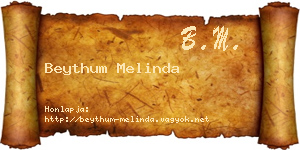 Beythum Melinda névjegykártya